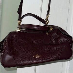 Coach Dark Ox Blood Leather Shoulder Bag
